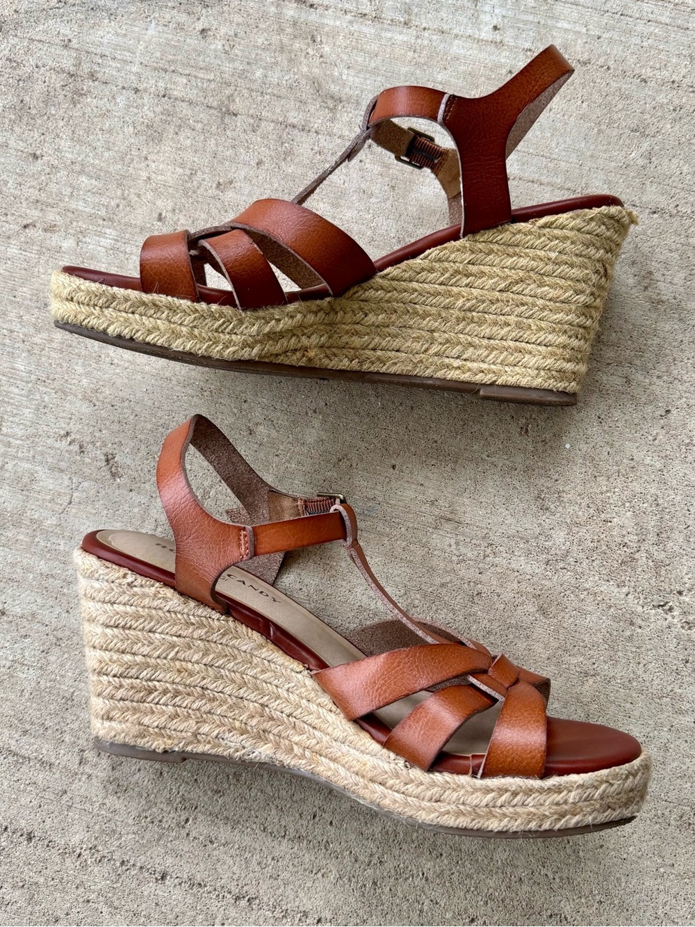 ROCK & CANDY by ZiGi
Brown Leather Straps Wedge Platform Heels Size  8.5